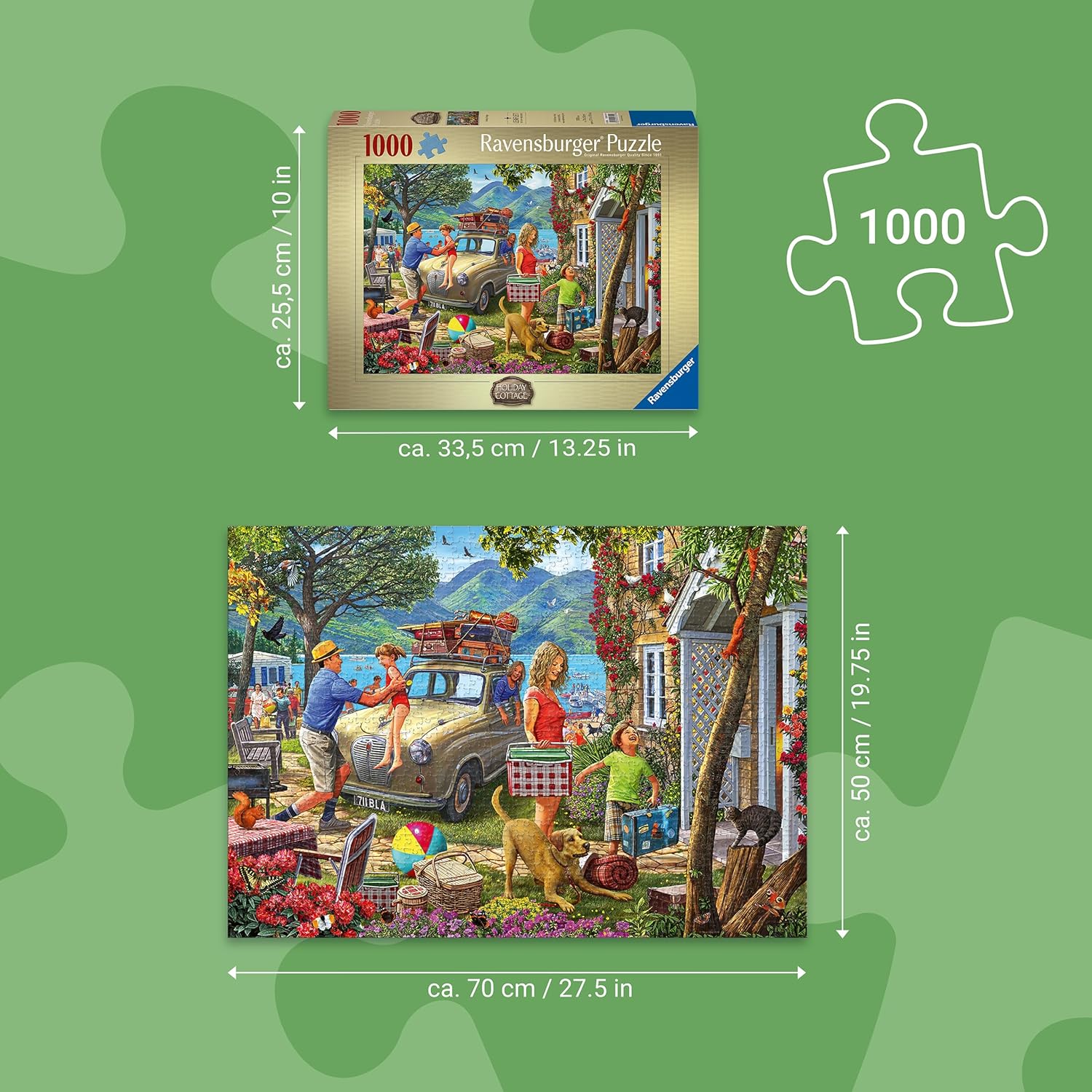 Ravensburger HOLIDAY COTTAGE 1000 Piece Jigsaw Puzzle