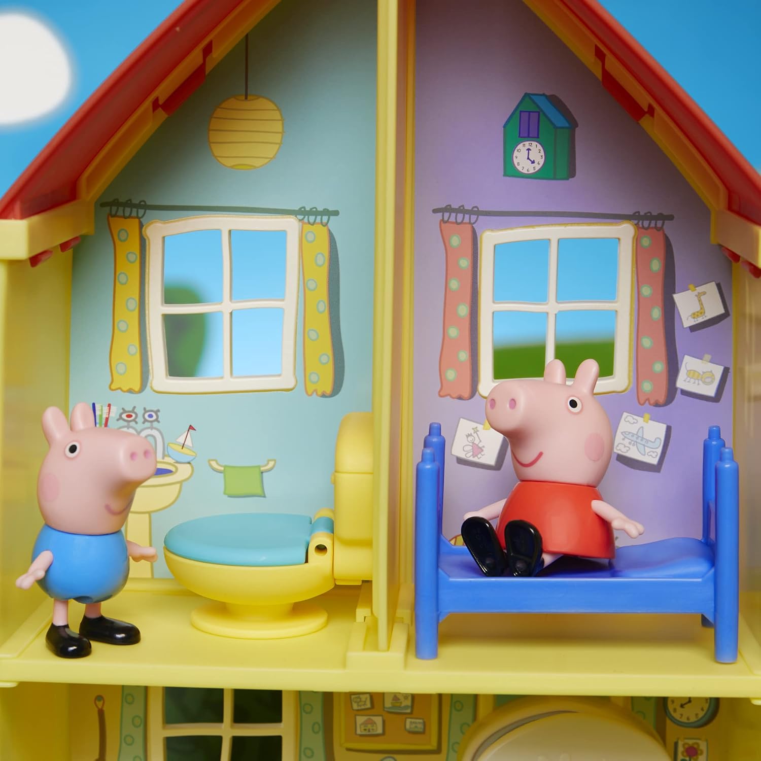 Peppa Pig Toys Peppa's Family Home Combo House Playset with 4 Figures and Car