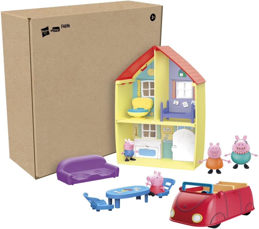 Peppa Pig Toys Peppa's Family Home Combo House Playset with 4 Figures and Car