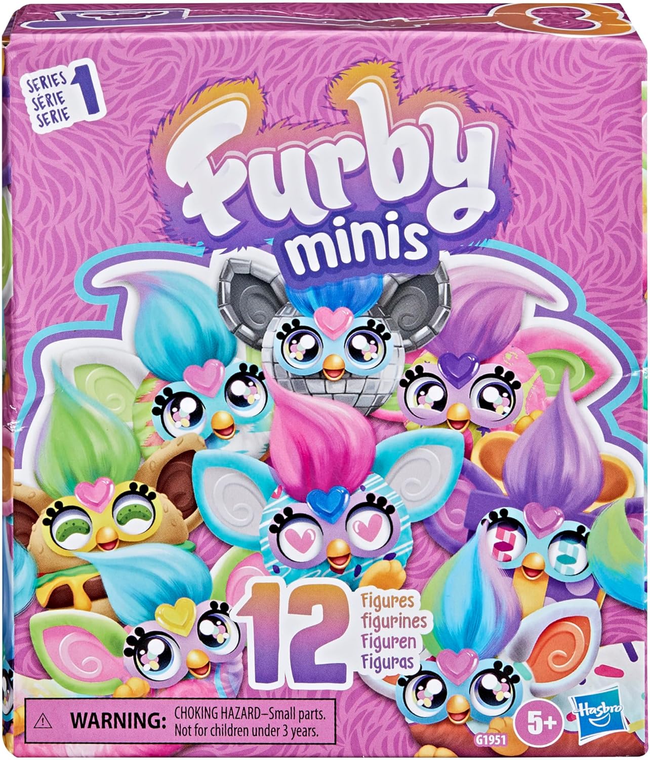 Furby Minis Collectible Figures 12-Pack with Changing Eyes & Hair Tufts