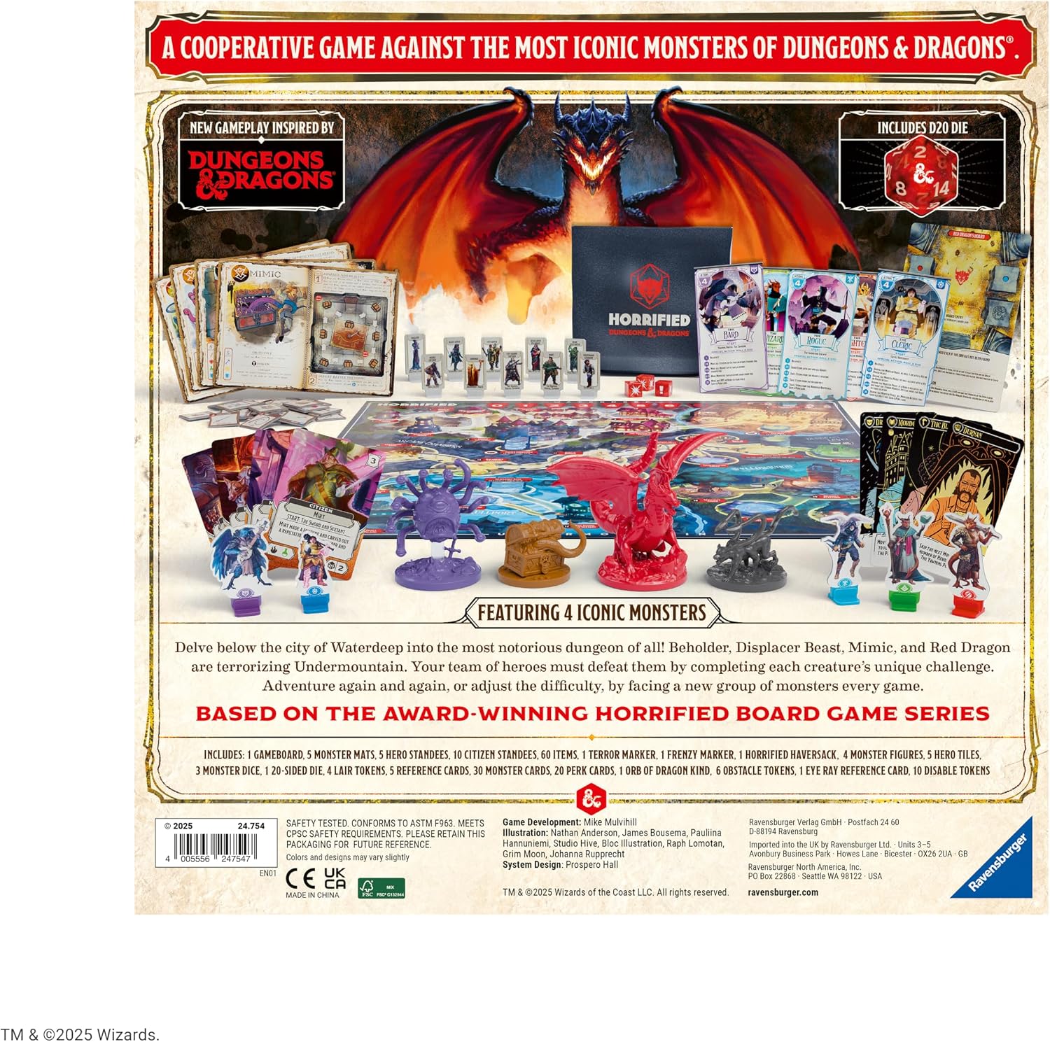 Ravensburger Horrified Games Dungeons & Dragons Strategy Board Game