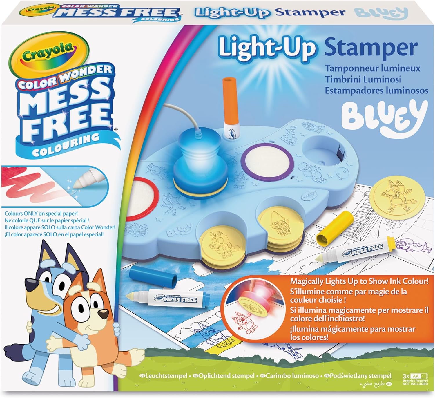 CRAYOLA Bluey Color Wonder Magic Light-Up Stamper