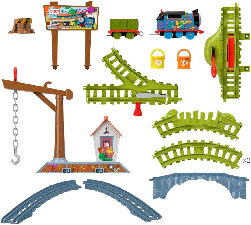Thomas & Friends Motorized Toy Train Set Paint Delivery with Troublesome TrucK