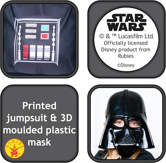 Rubie's Official Disney Star Wars Darth Vader Classic Child Costume 7-8 Years