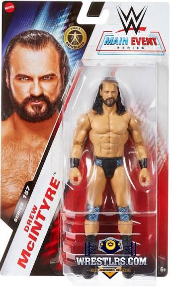 Mattel WWE Drew McIntyre Action Figure, Main Event Series #157, 6-inch Collectible Superstar with 14 Articulation Points & Life-Like Look, JGD36