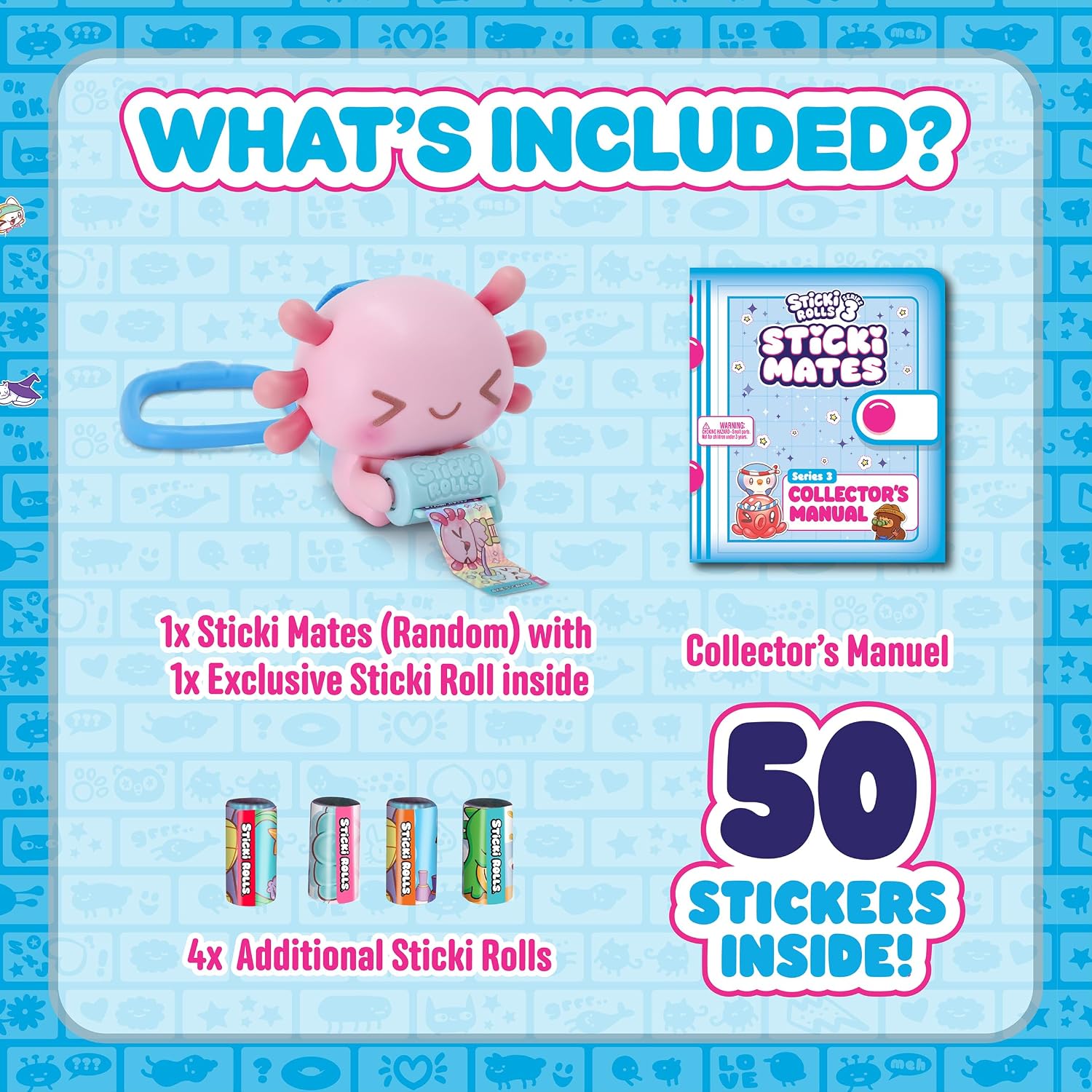 Sticki Rolls Sticki Mates Collectible Mini Character Sticker Dispenser