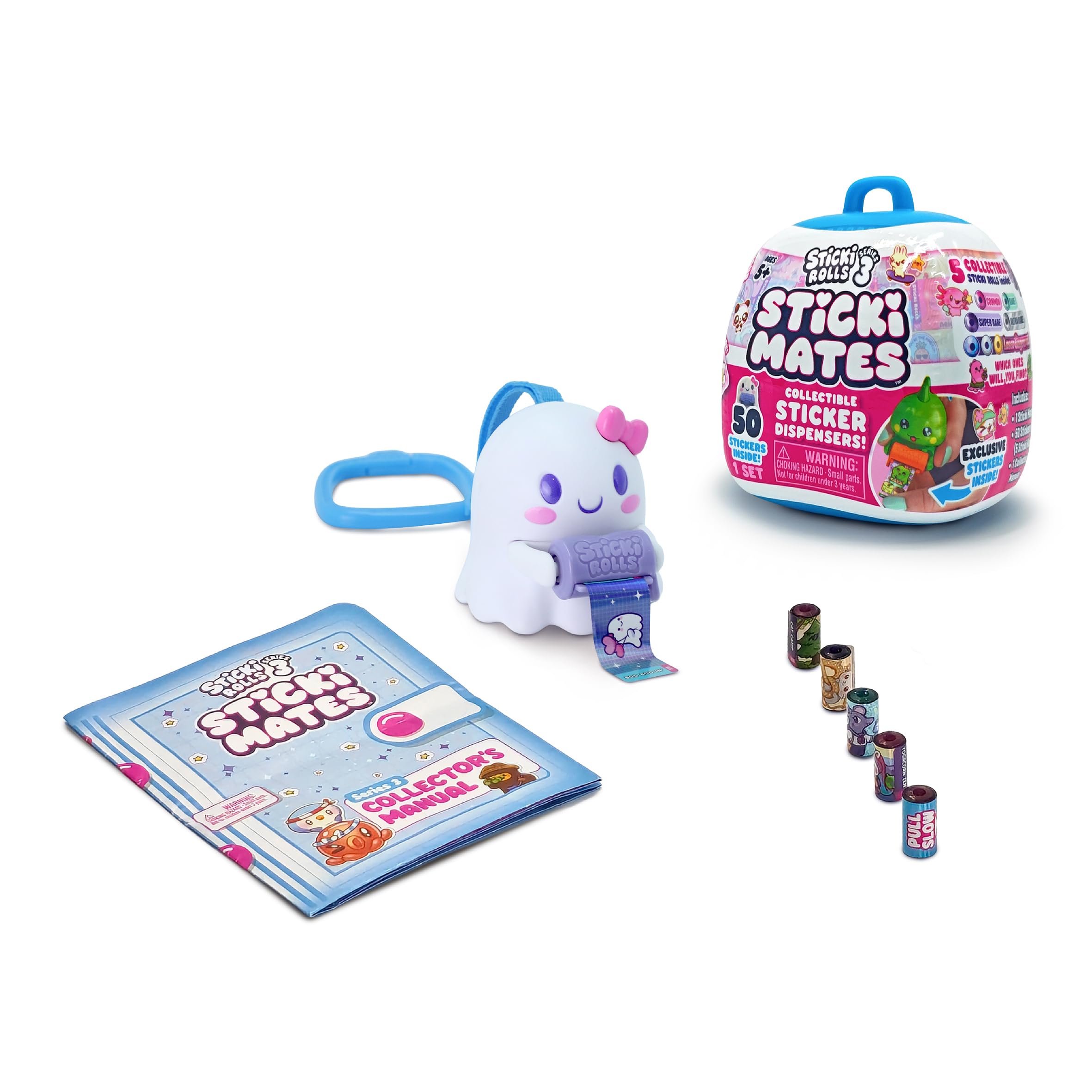 Sticki Rolls Sticki Mates Collectible Mini Character Sticker Dispenser