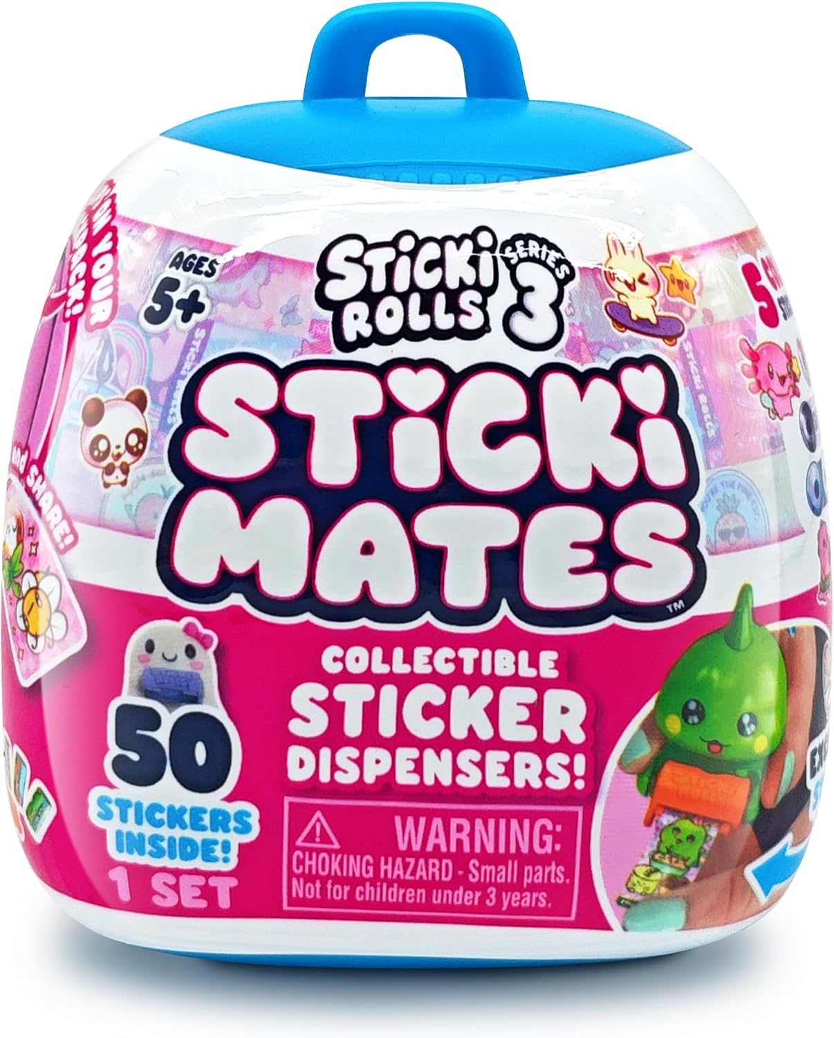 Sticki Rolls Sticki Mates Collectible Mini Character Sticker Dispenser