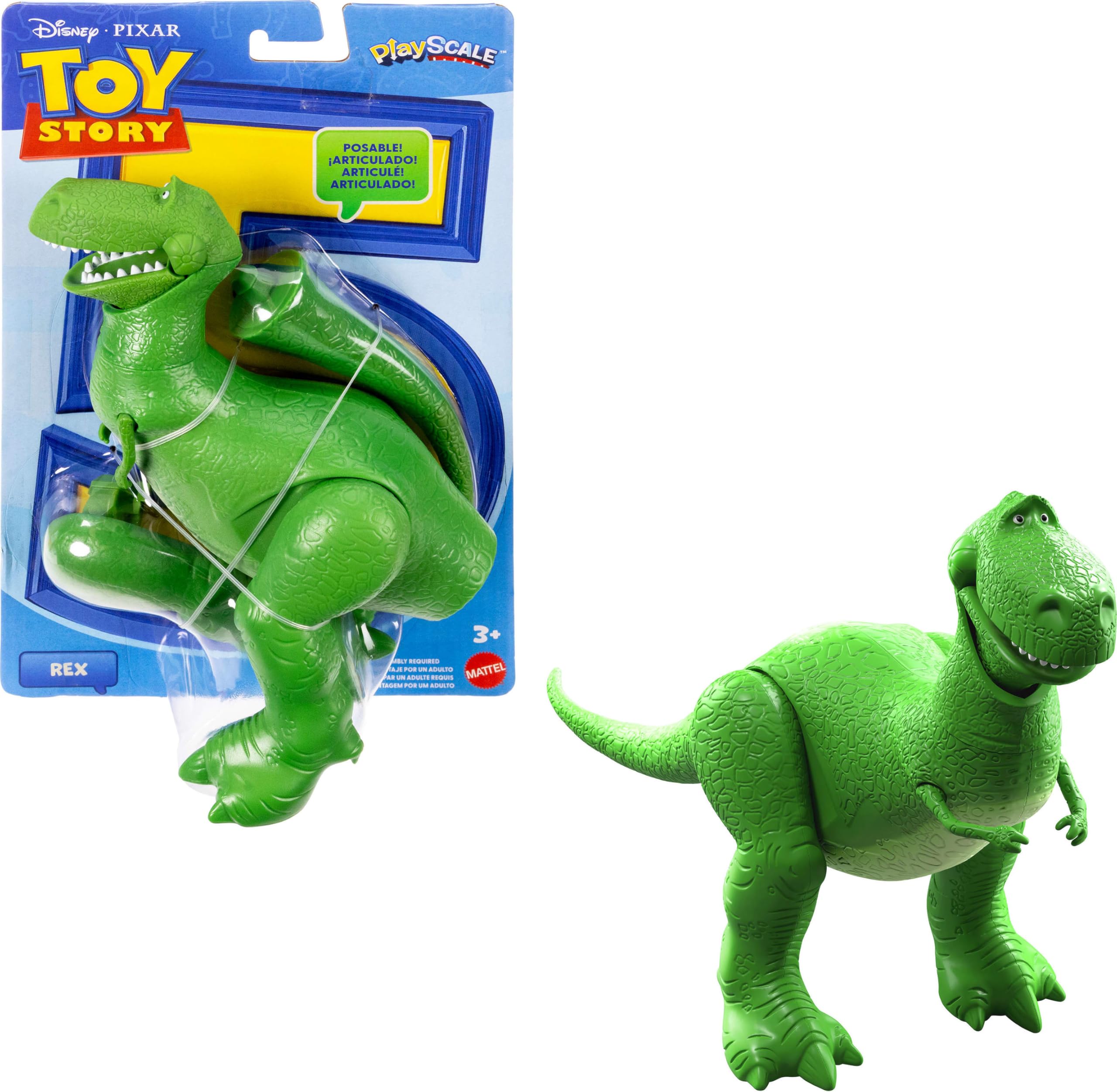 Mattel Disney and Pixar Toy Story 5 Rex Action Figure 7.25 Inches Tall