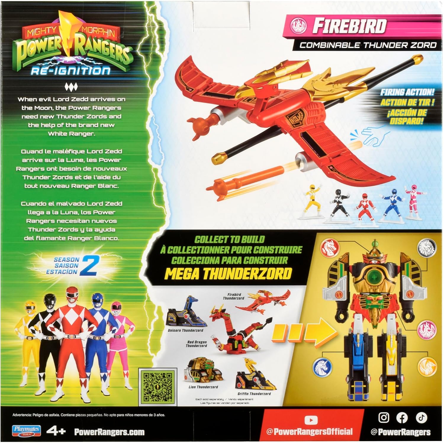 Power Rangers Mighty Morphin Re-Ignition FIREBIRD Combinable Thunderzord Season 2