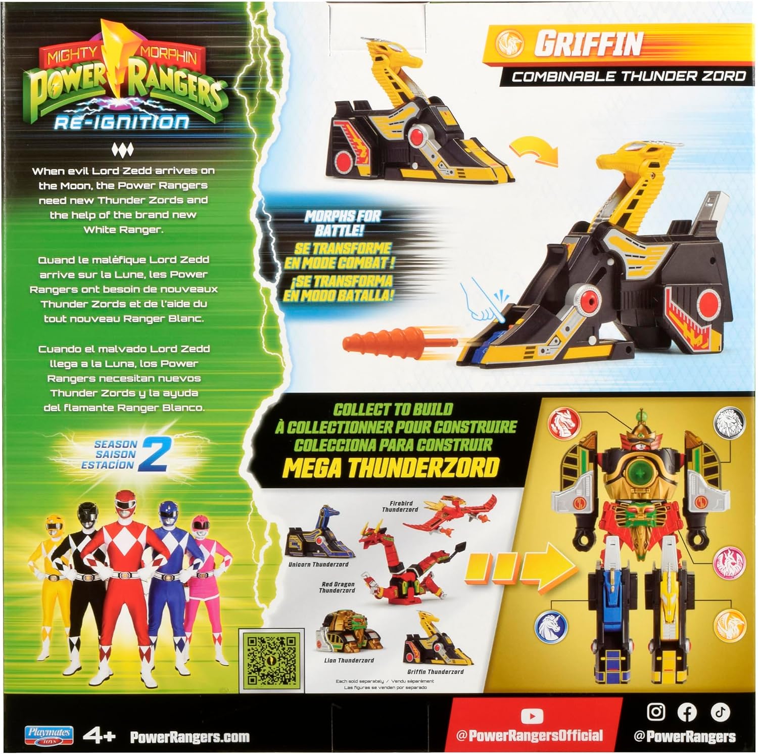 Power Rangers Mighty Morphin Re-Ignition GRIFFIN Combinable Thunderzord Season 2