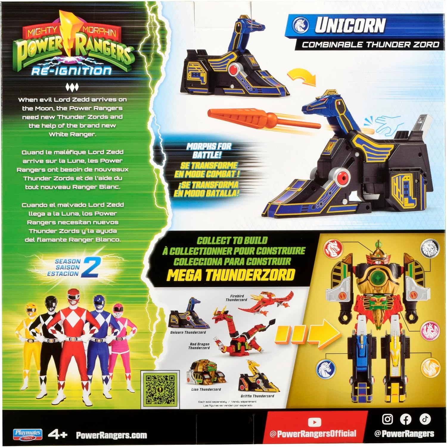 Power Rangers Mighty Morphin Re-Ignition UNICORN Combinable Thunderzord Season 2