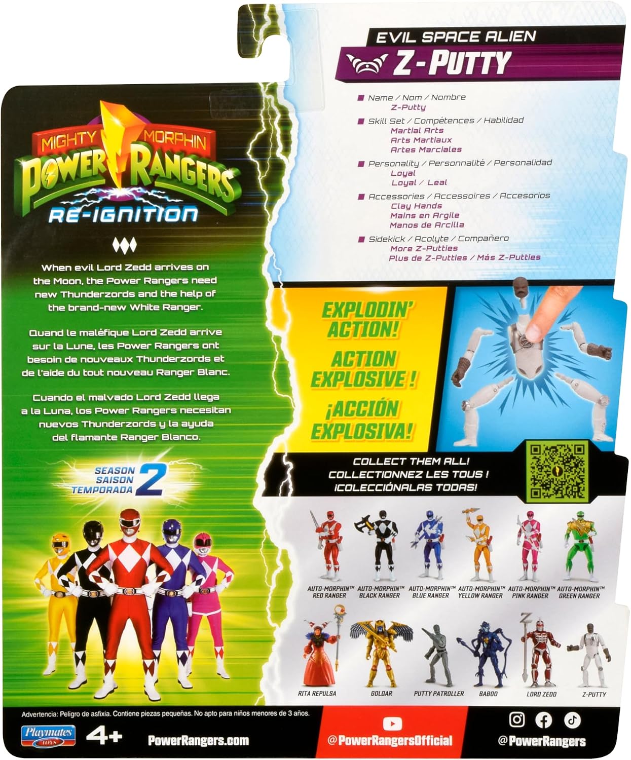 Power Rangers Mighty Morphin Re-Ignition Z PUTTY Season 2 Evil Space Alien Figure