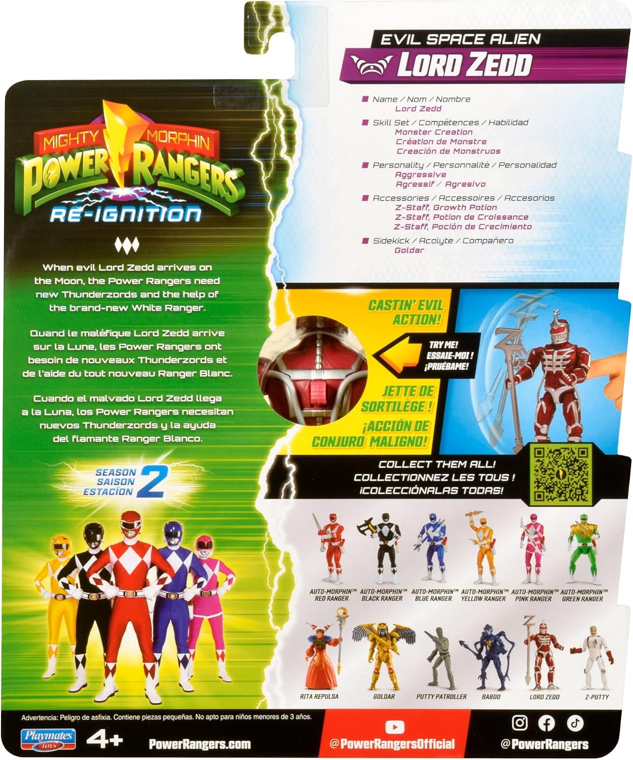 Power Rangers Mighty Morphin Re-Ignition LORD ZEDD Season 2 Evil Space Alien Figure