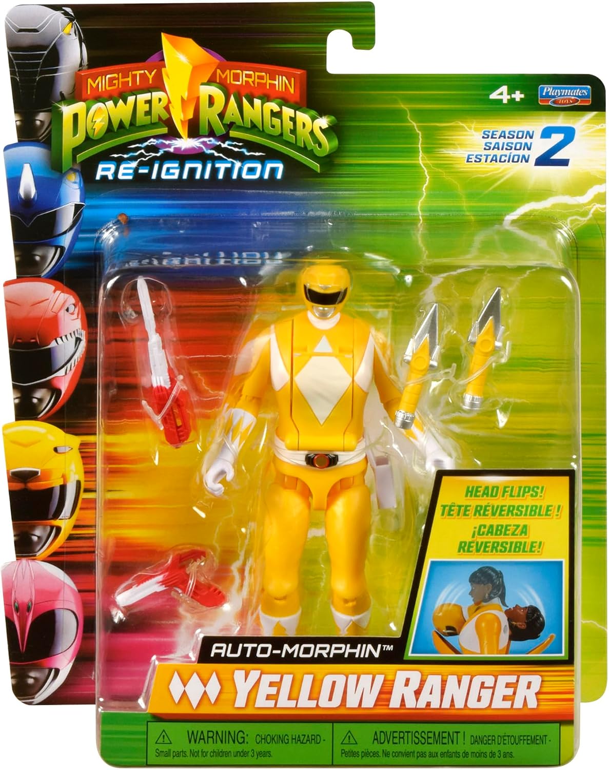 Power Rangers Mighty Morphin Re-Ignition Auto-Morphin Yellow Ranger Season 2 Action Figure