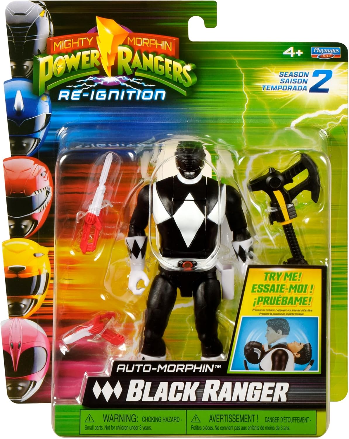 Power Rangers Mighty Morphin Re-Ignition Auto-Morphin Black Ranger Season 2 Action Figure