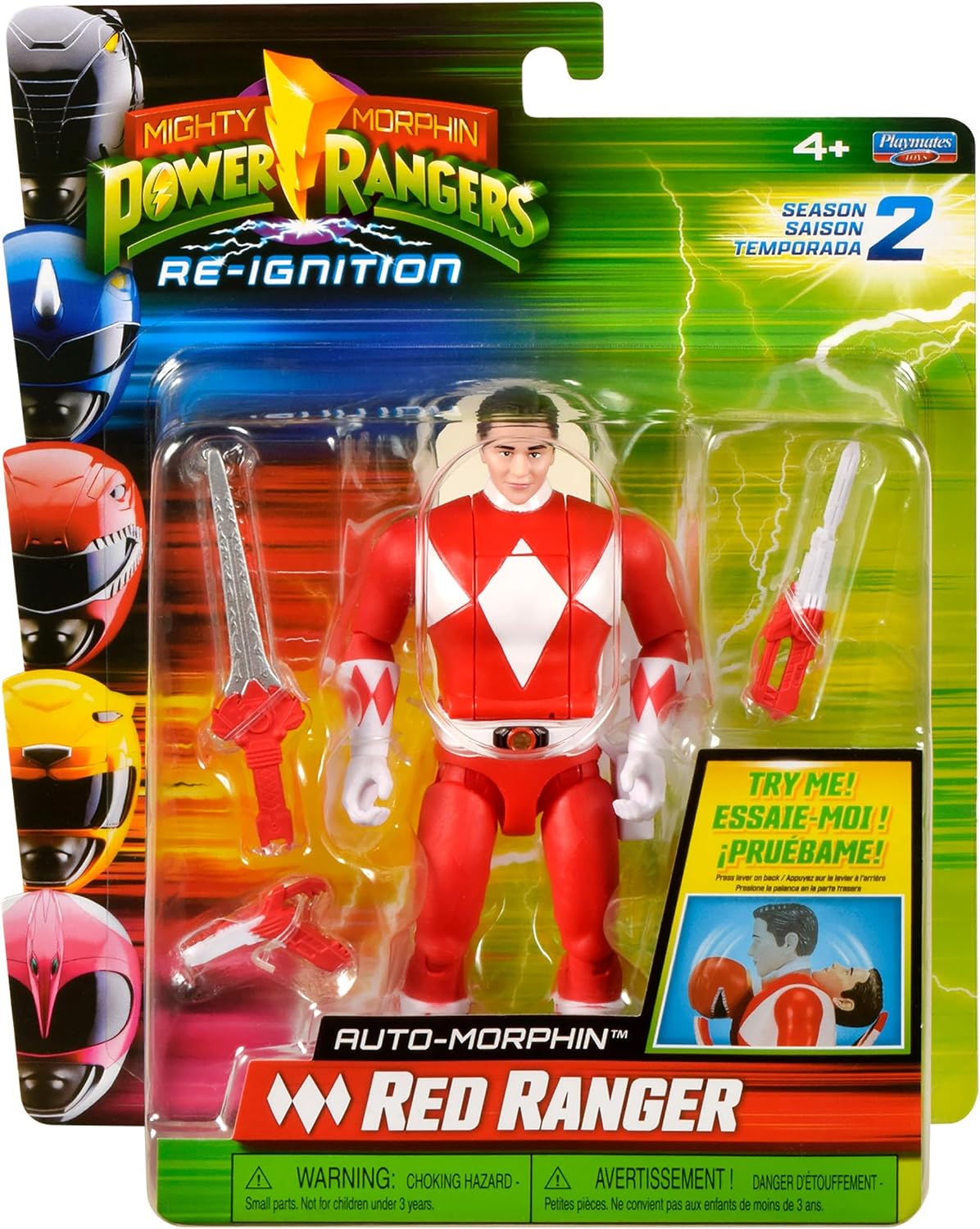 Power Rangers Mighty Morphin Re-Ignition Auto-Morphin Red Ranger Season 2 Action Figure