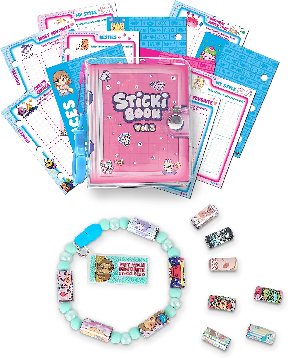 Sticki Rolls Sticki Book SERIES 3 Wearable Shareable Sticker Bracelets