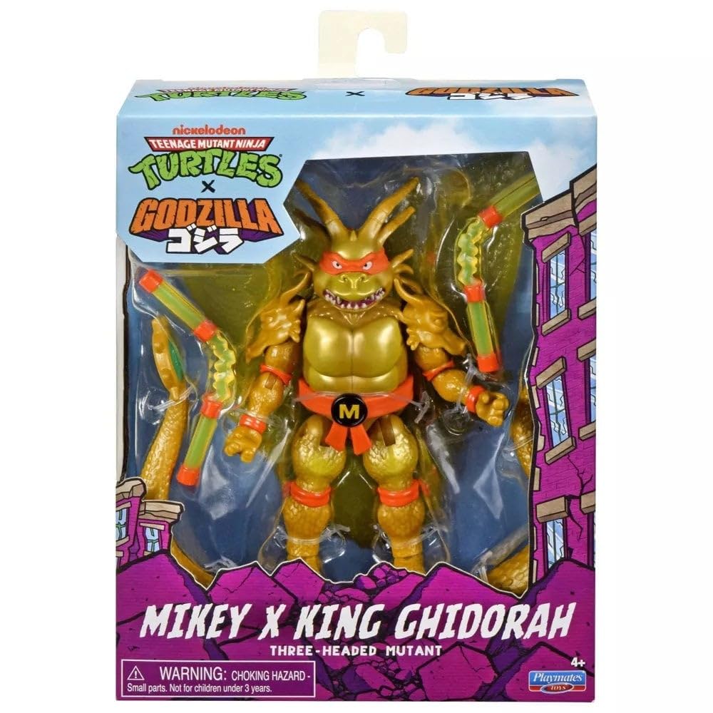 Teenage Mutant Ninja Turtles Godzilla Ghidora Michelangelo Mikey Action Figure