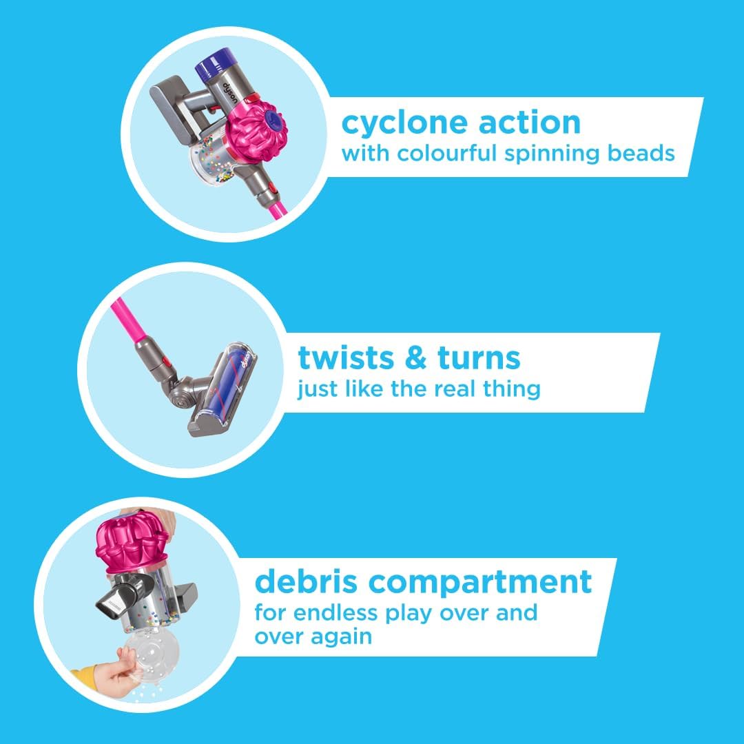 Casdon Dyson Cordless Vacuum Interactive PINK