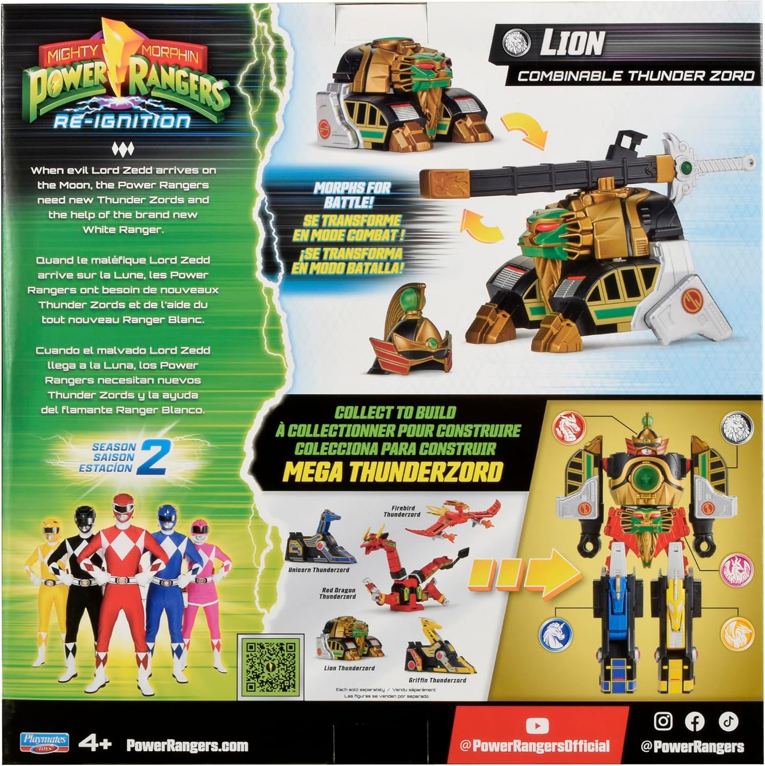 Power Rangers BLACK Ranger LION Thunderzord Action Figure