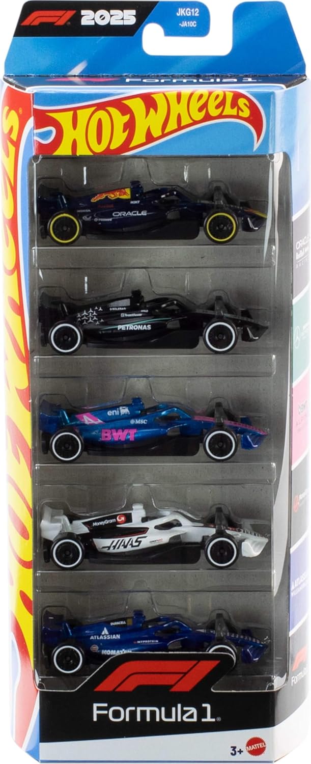 Hot Wheels Formula 1 1:64 Scale Die-Cast 5-Pack