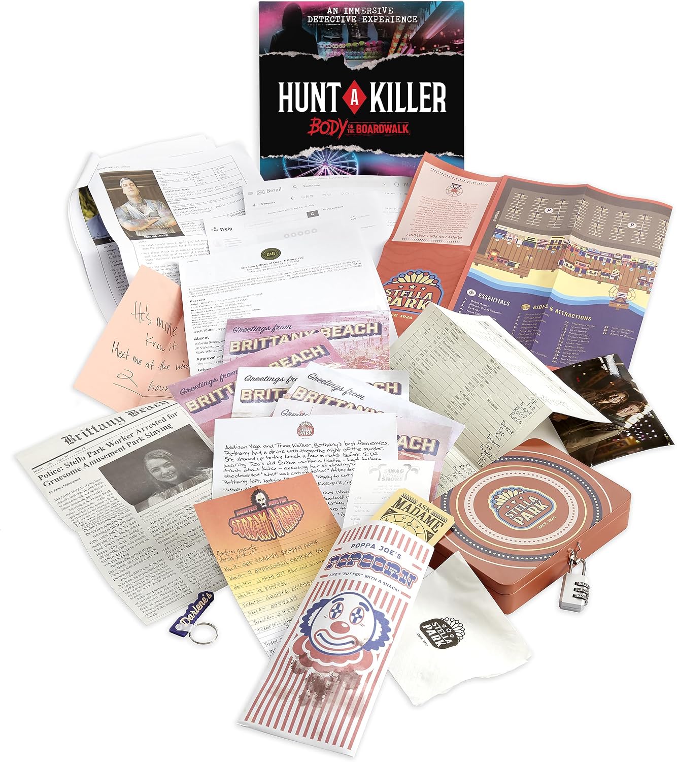 Hunt A Killer: Body On The Boardwalk Interactive Unsolved Mysteries Game, Murder Mysteries Card, Puzzle & Board Game