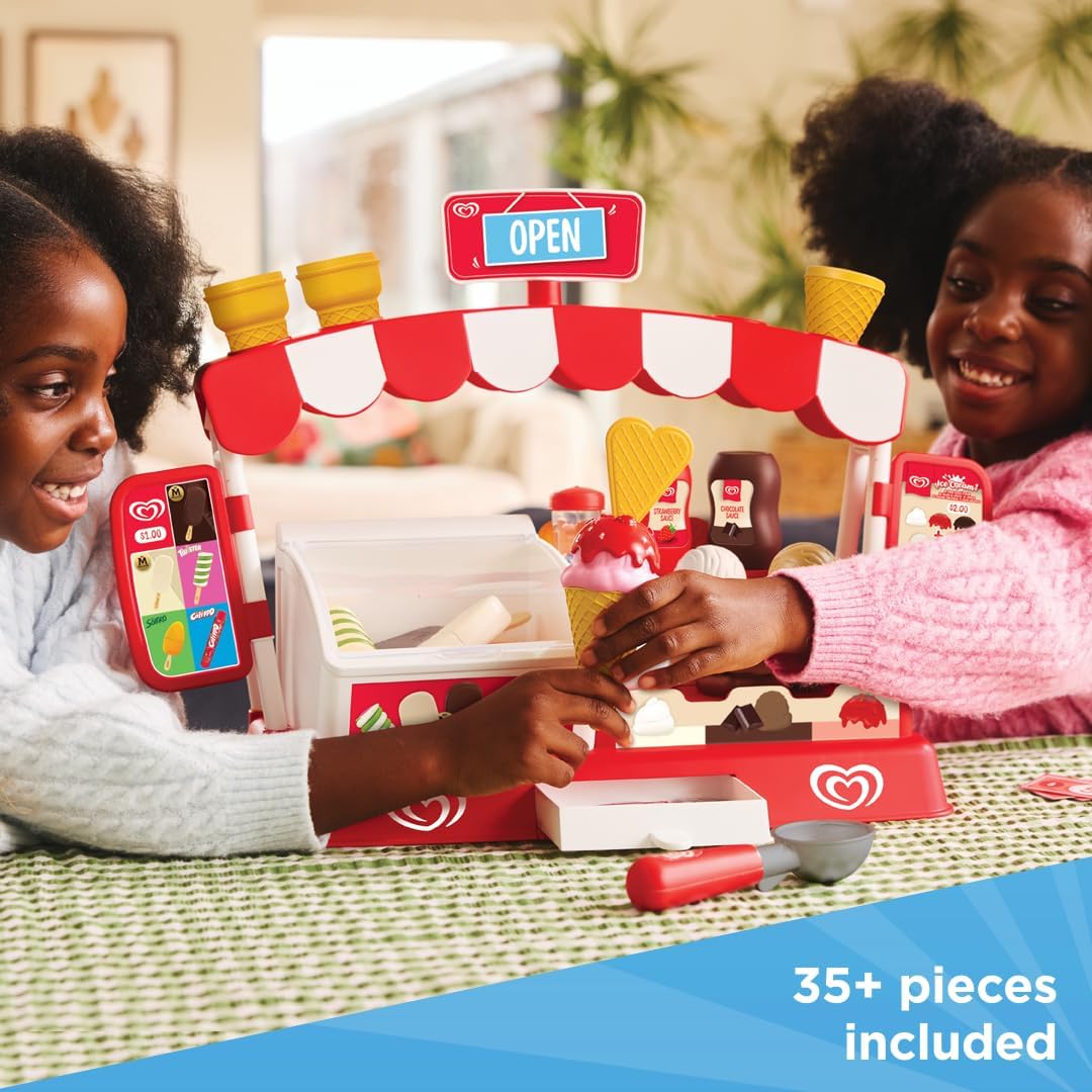 Casdon Official Walls Ice Cream Parlour Playset Pretend Ice Cream Shop Toy for Children