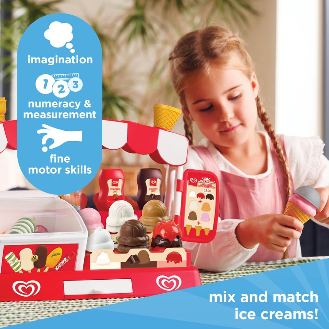 Casdon Official Walls Ice Cream Parlour Playset Pretend Ice Cream Shop Toy for Children