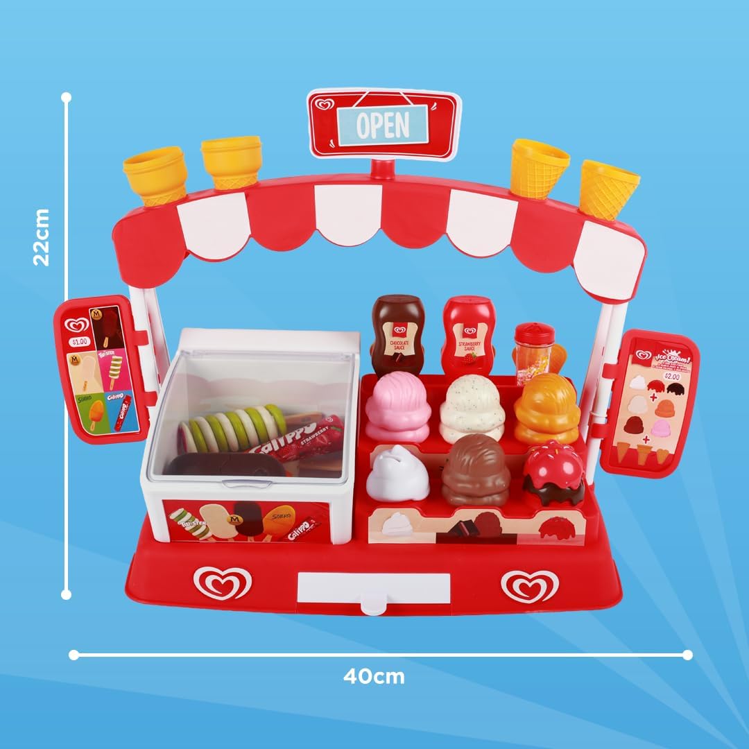 Casdon Official Walls Ice Cream Parlour Playset Pretend Ice Cream Shop Toy for Children