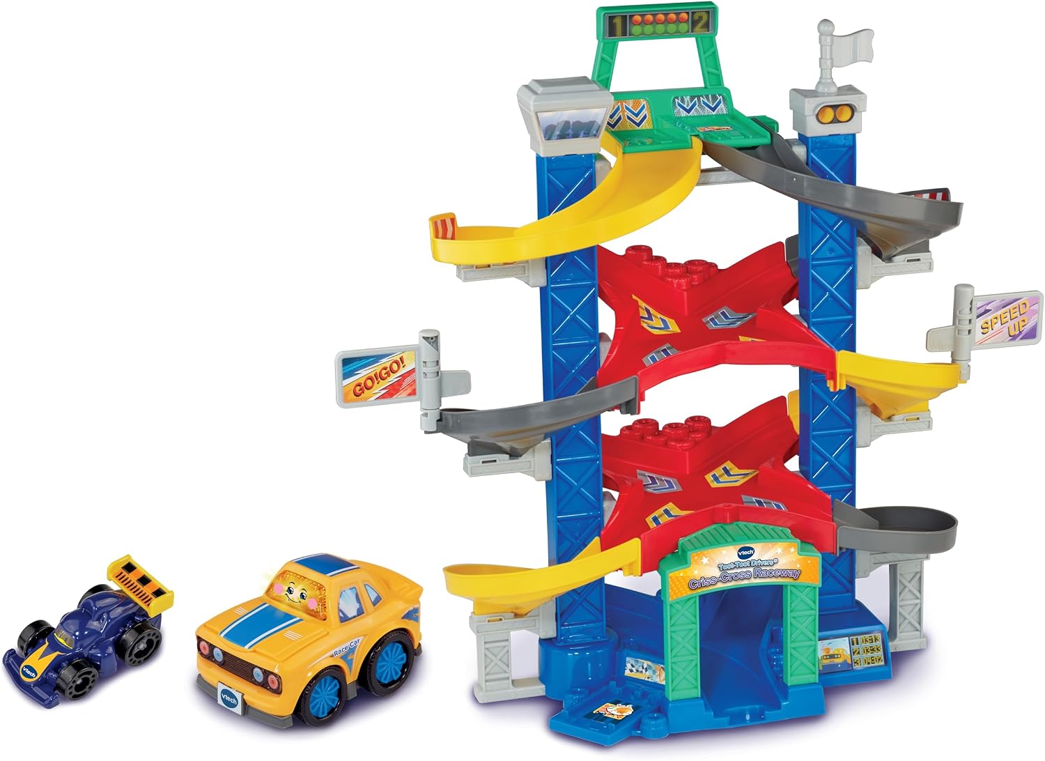 VTech Toot-Toot Drivers Criss-Cross Raceway Toy Car Playset with 2 Vehicles