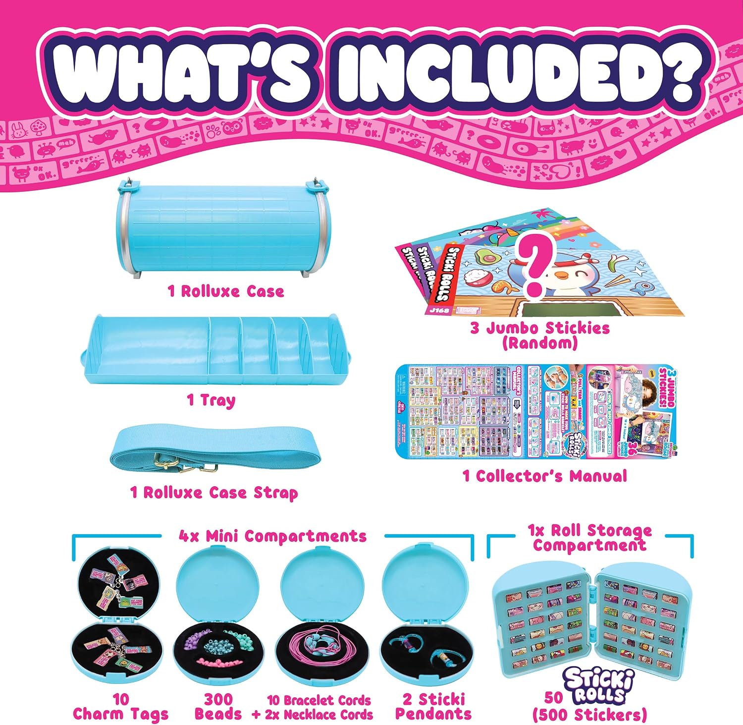 Sticki Rolls Sticki Rolluxe Series 3 Handbag Carry Case Sticker Jewellery Craft Kit