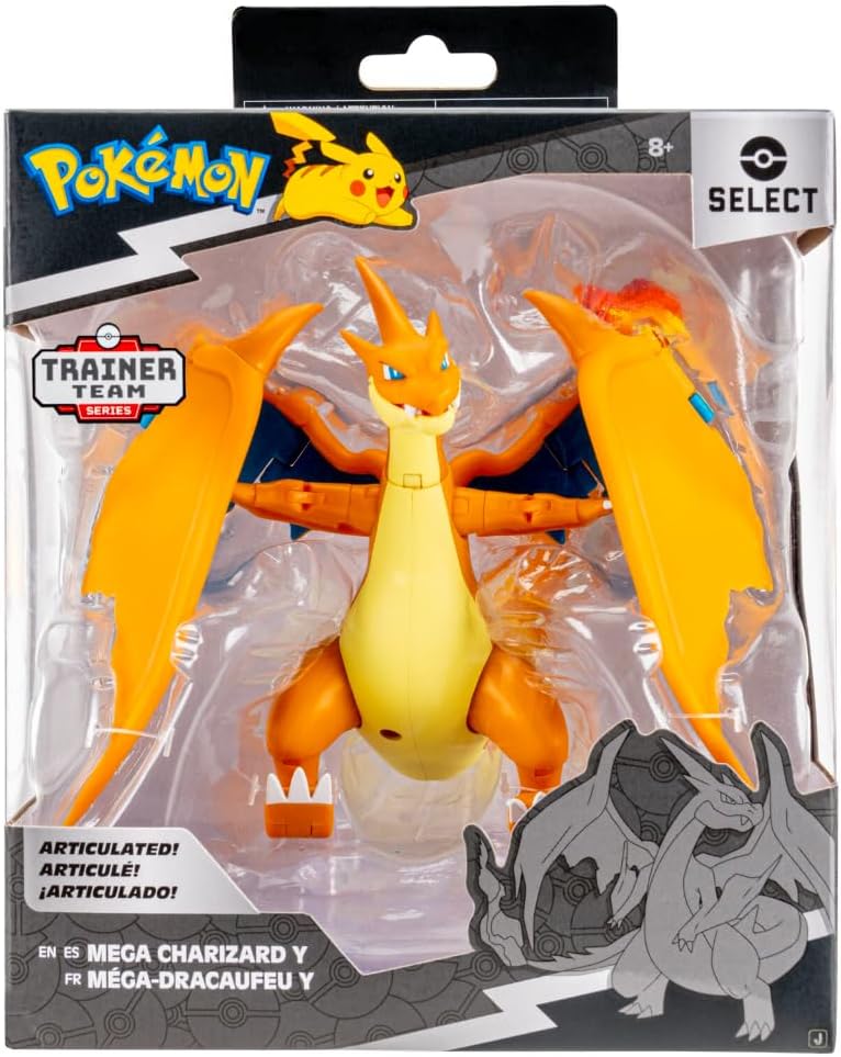 Pokemon Select Mega Charizard Y - 6-Inch Super-Articulated Figure with 15 Plus Points of Articulation