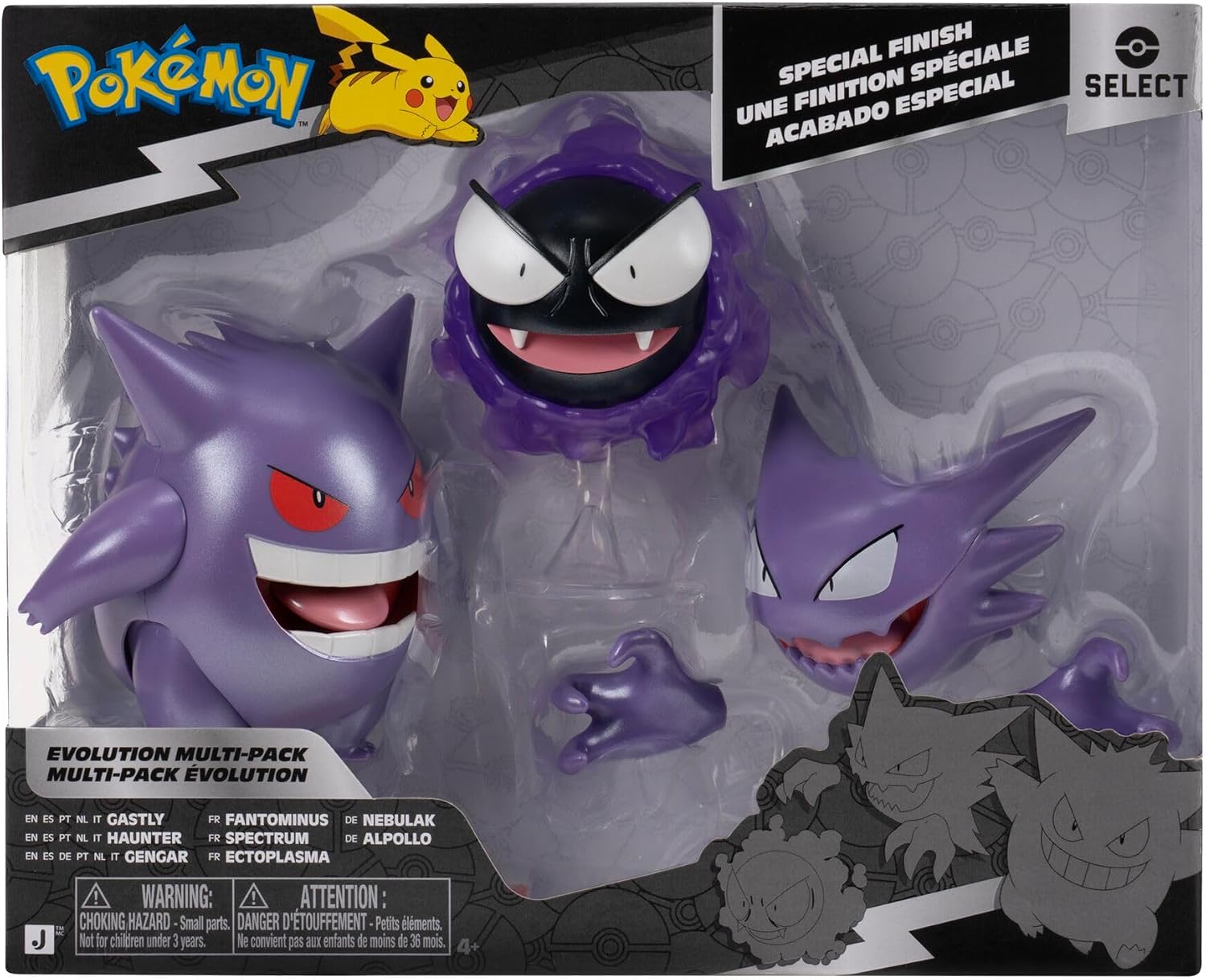 Pokemon Select Evolution Pack - Gastly, Haunter and Gengar Battle Figures