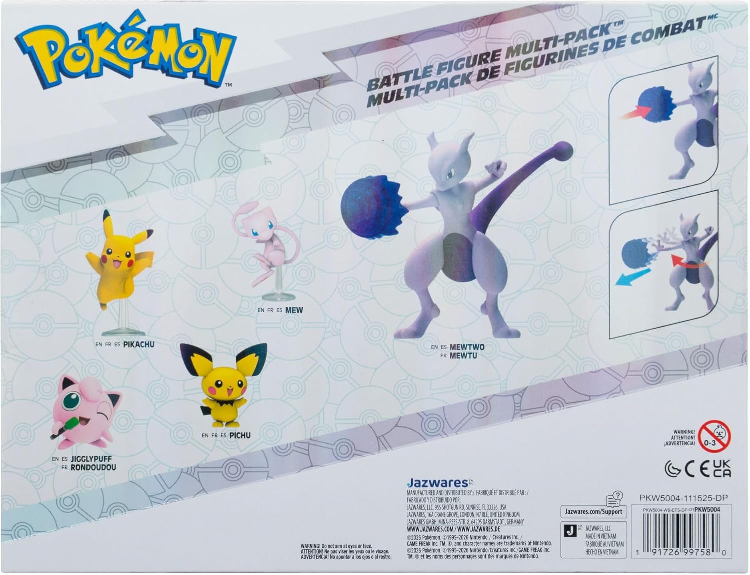 Pokemon Battle Figure 5-Pack - 4.5-Inch Mewtwo Figure and Battle Figures