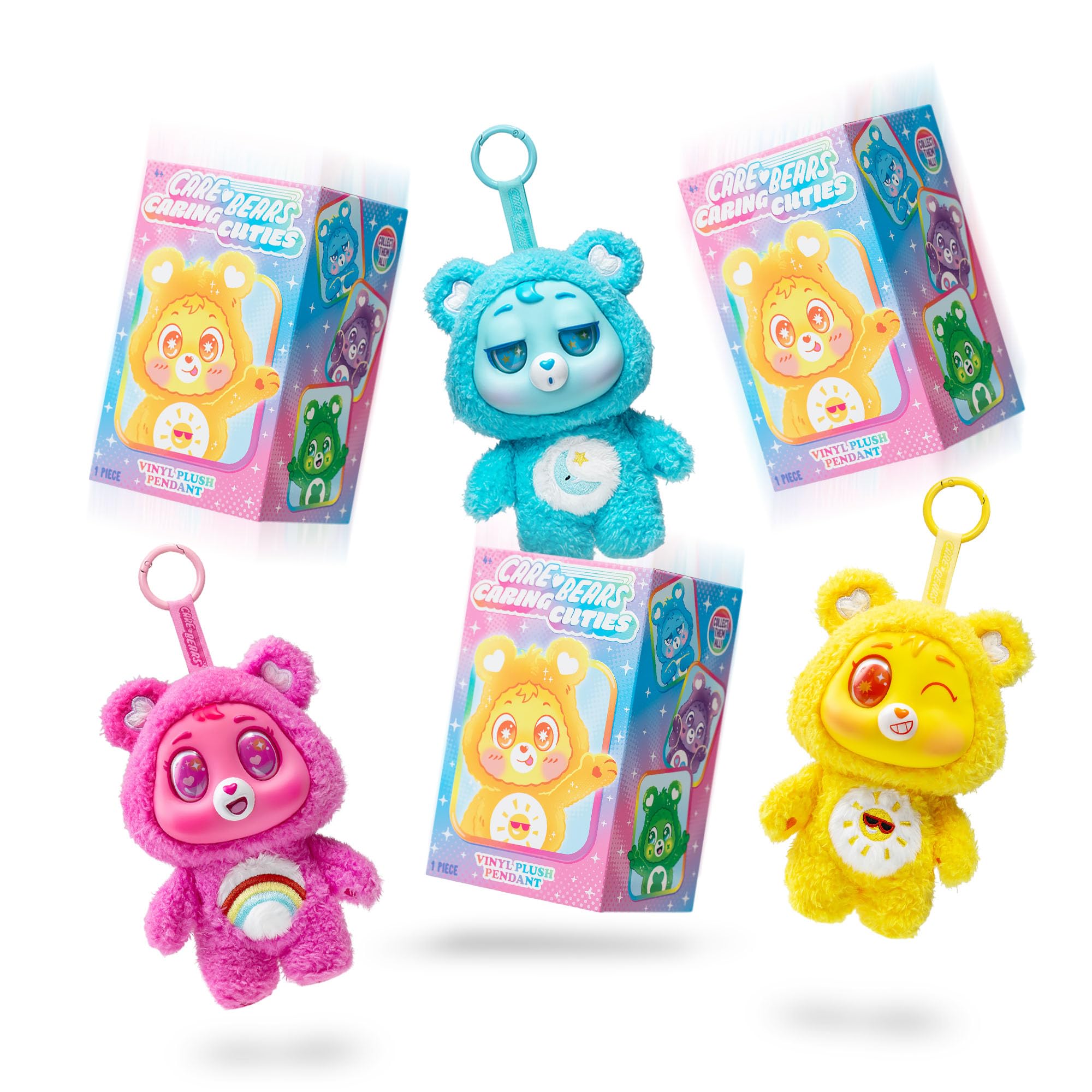 Basic Fun Care Bears Caring Cuties 15cm Plush Clip-On Soft Toy ? Surprise Collectible Care Bear