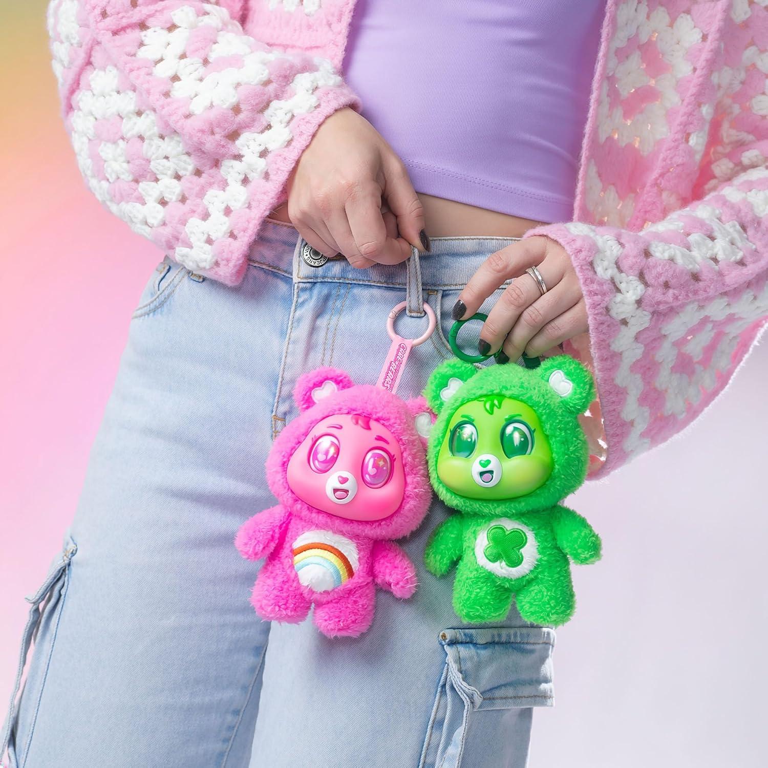 Basic Fun Care Bears Caring Cuties 15cm Plush Clip-On Soft Toy ? Surprise Collectible Care Bear