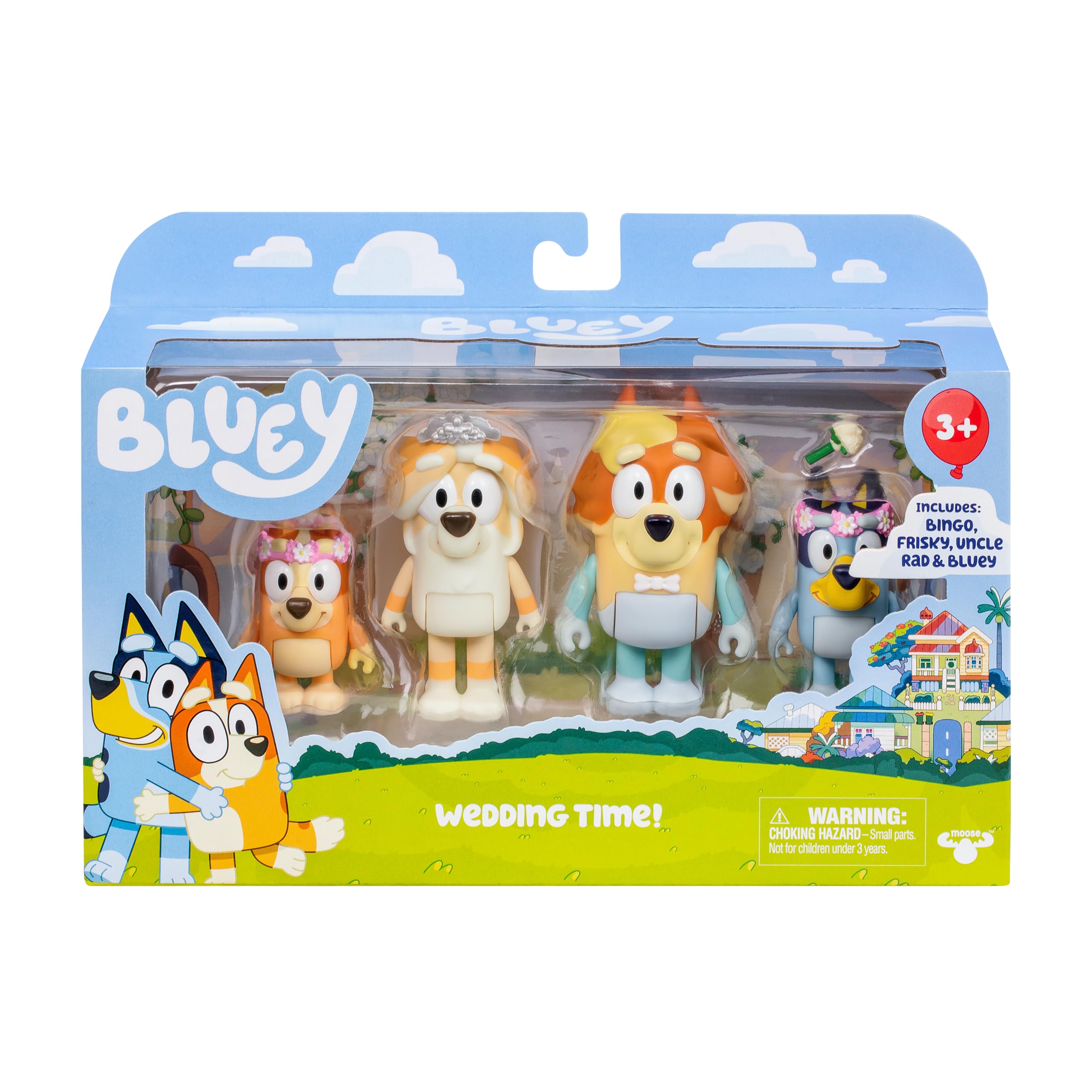 Bluey Figure 4-Pack Wedding Time | Re-enact Uncle Rad And Frisky's Wedding Day