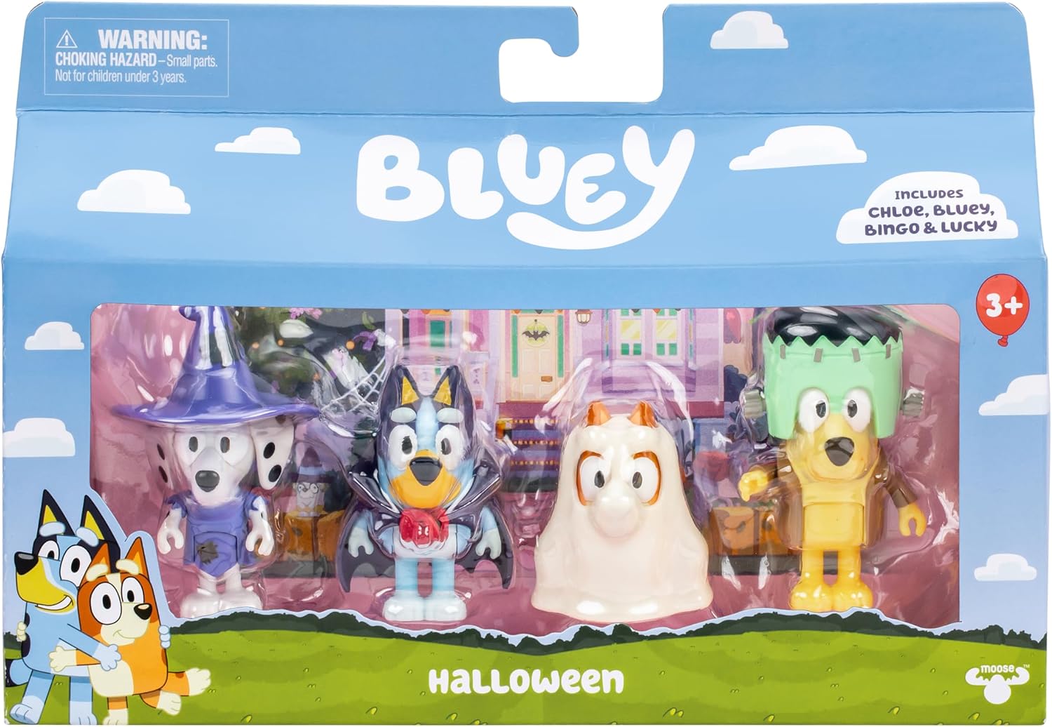 Bluey Figure 4-Packs, Halloween, 2.5 Inch Poseable Figures