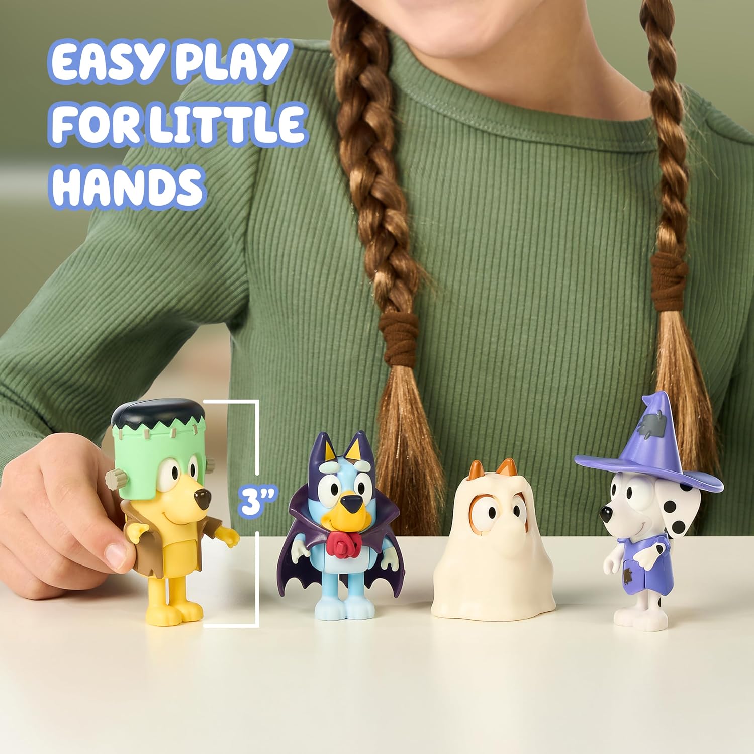 Bluey Figure 4-Packs, Halloween, 2.5 Inch Poseable Figures
