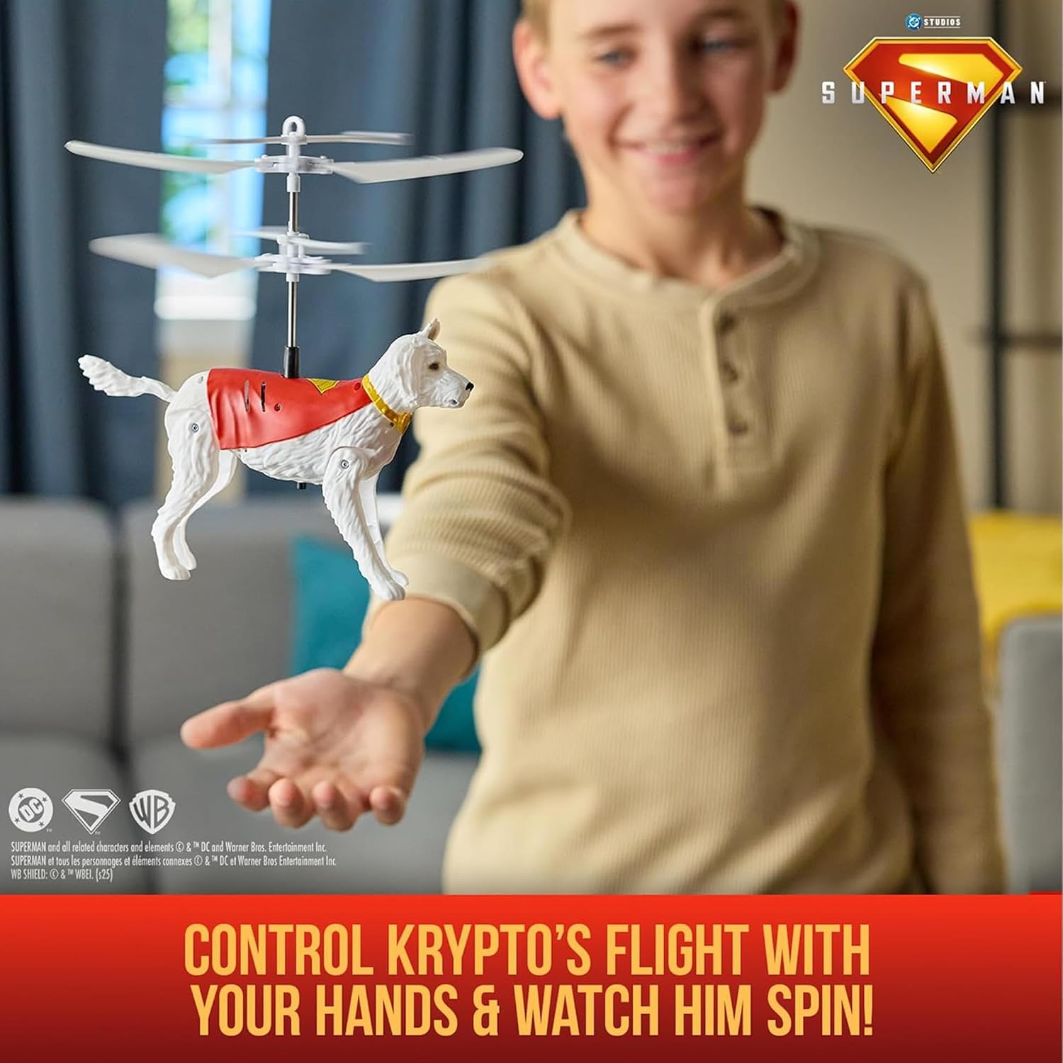 DC Comics SUPERMAN Up in the Sky! Flying Krypto RC Toy