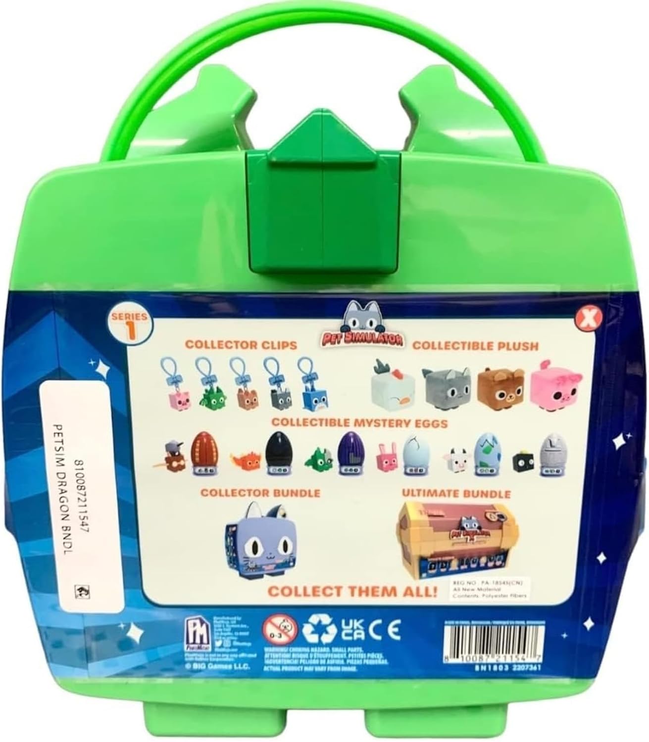 Pet Simulator Roblox Series 1,2 & 3 Limited Edition Cube Plush Lucky Blind Box Green Dragon 8 Piece Set S1