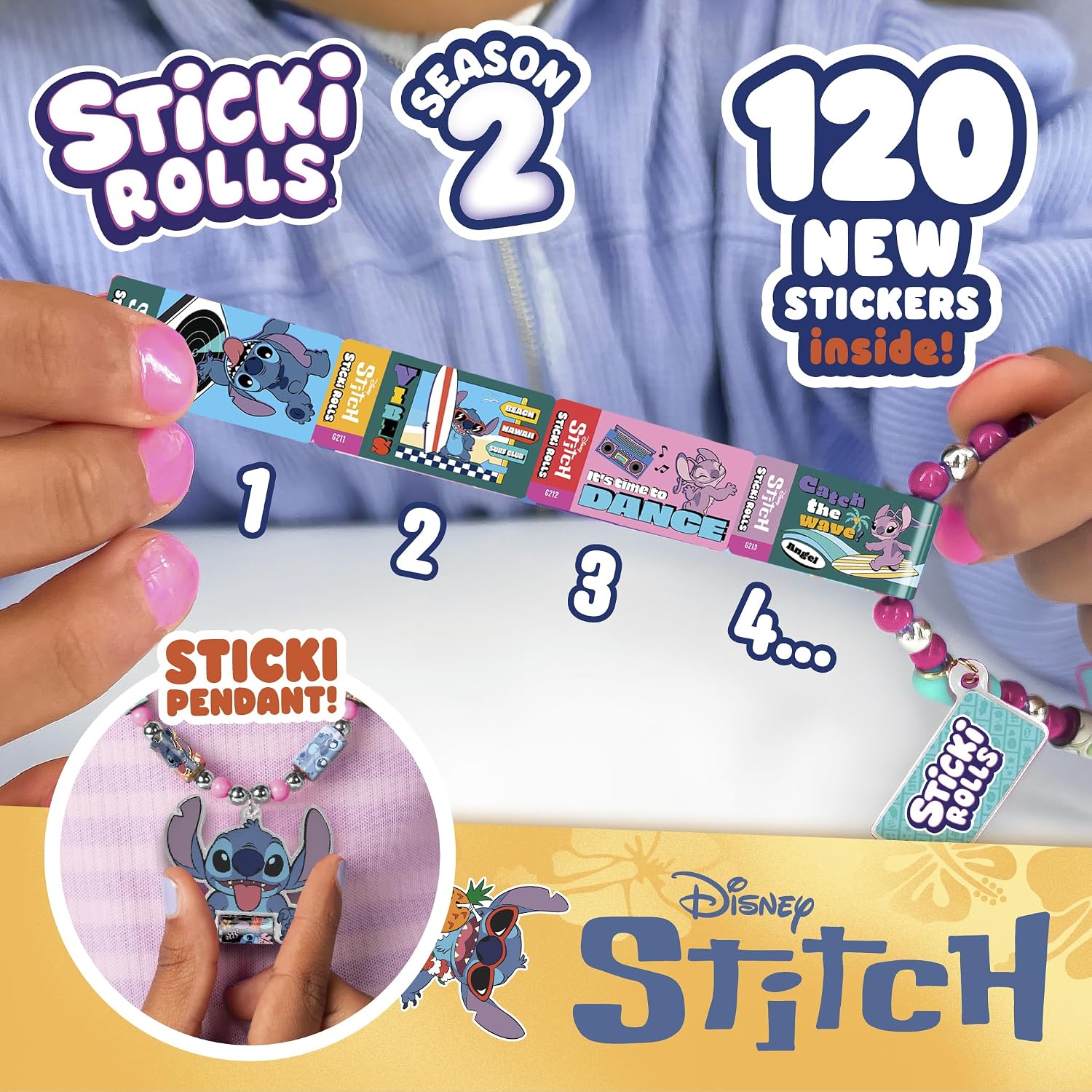Sticki Rolls Stitch Pendant Pack SERIES 2 Wearable Sticker Jewellery