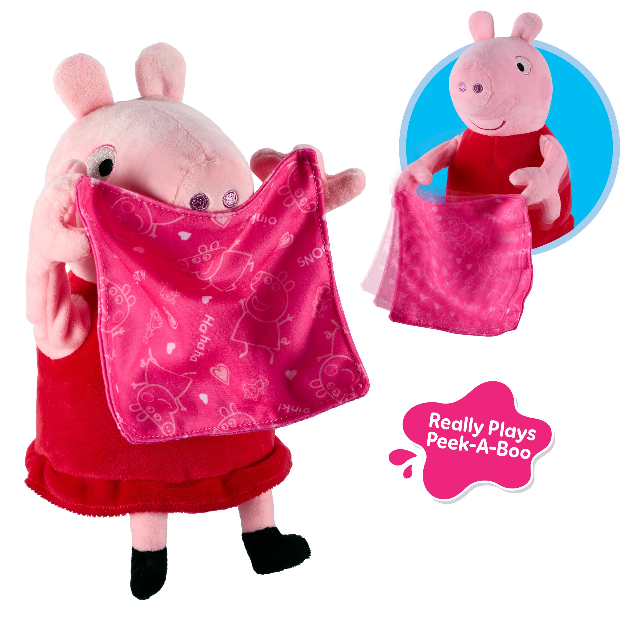 Peppa Pig Peek-a-Boo Interactive Soft Plush Toy with Sounds and Moving Arms