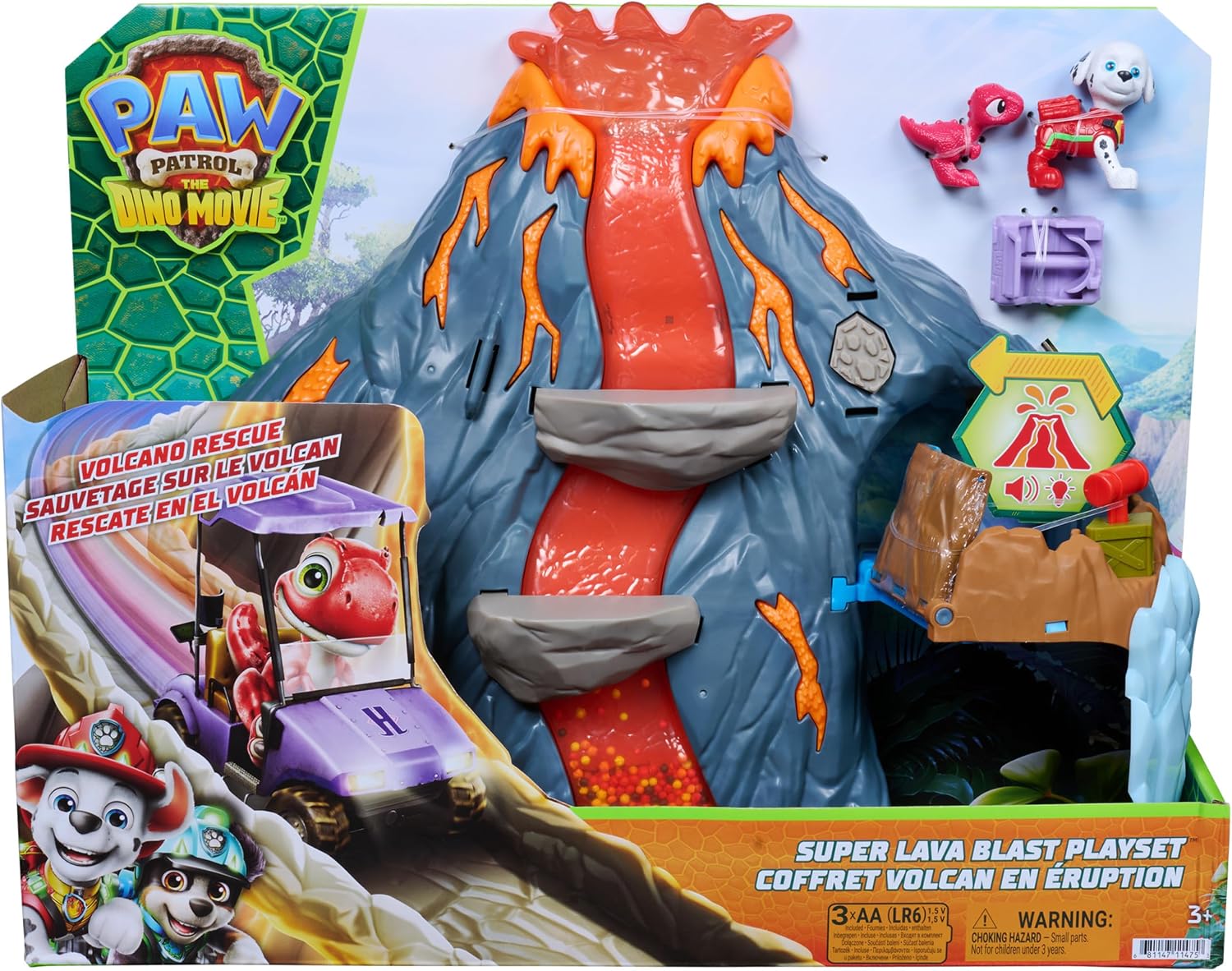 Paw Patrol: The Dino Movie Super Lava Blast Volcano Playset with Lights and Sounds