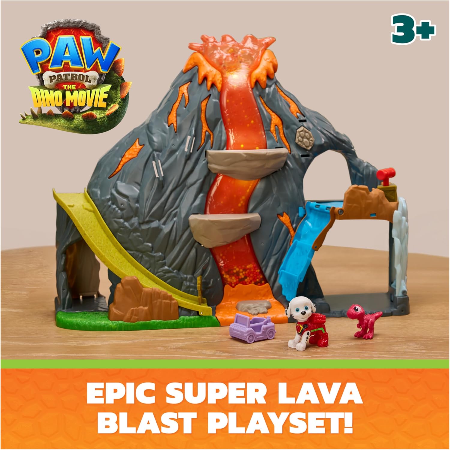 Paw Patrol: The Dino Movie Super Lava Blast Volcano Playset with Lights and Sounds