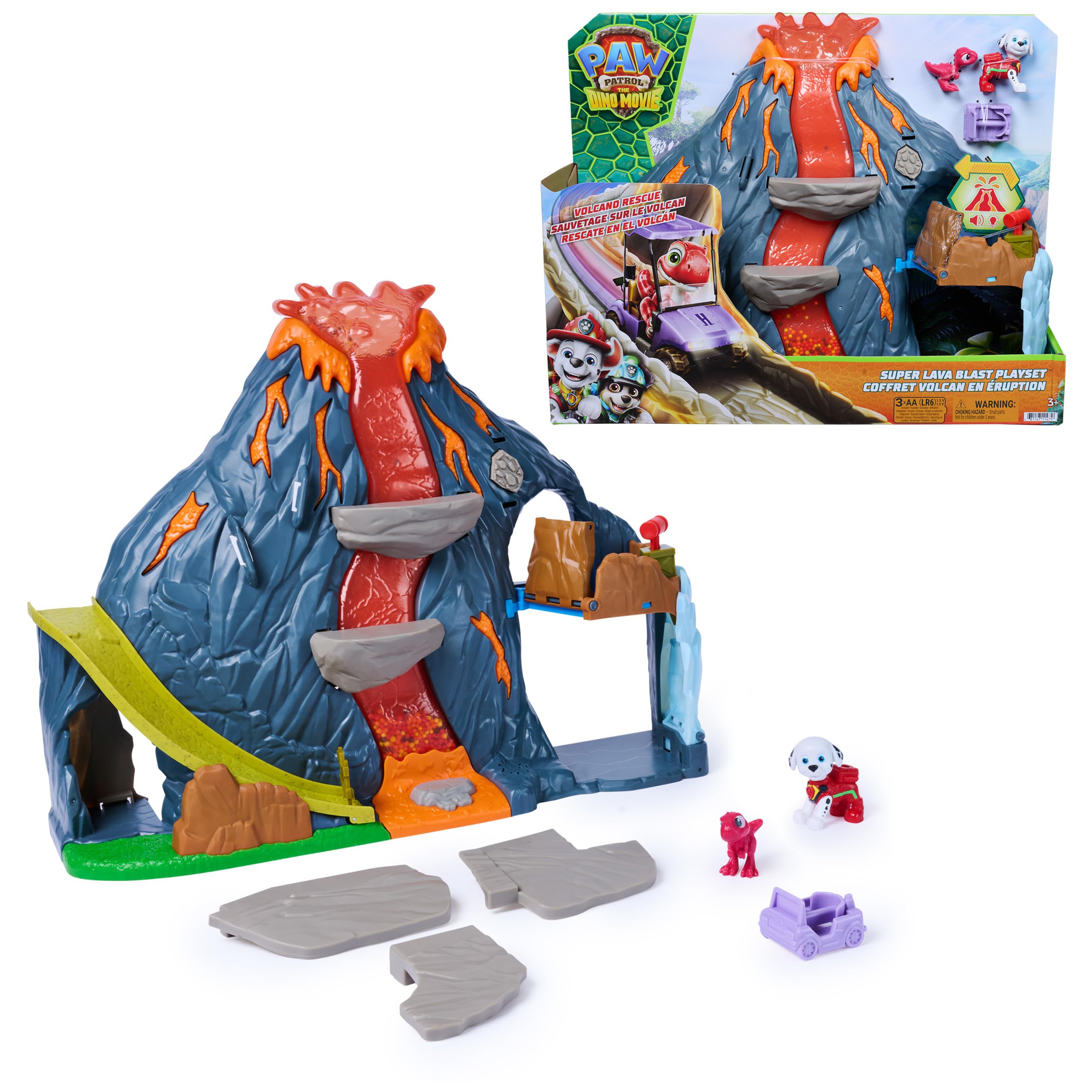 Paw Patrol: The Dino Movie Super Lava Blast Volcano Playset with Lights and Sounds