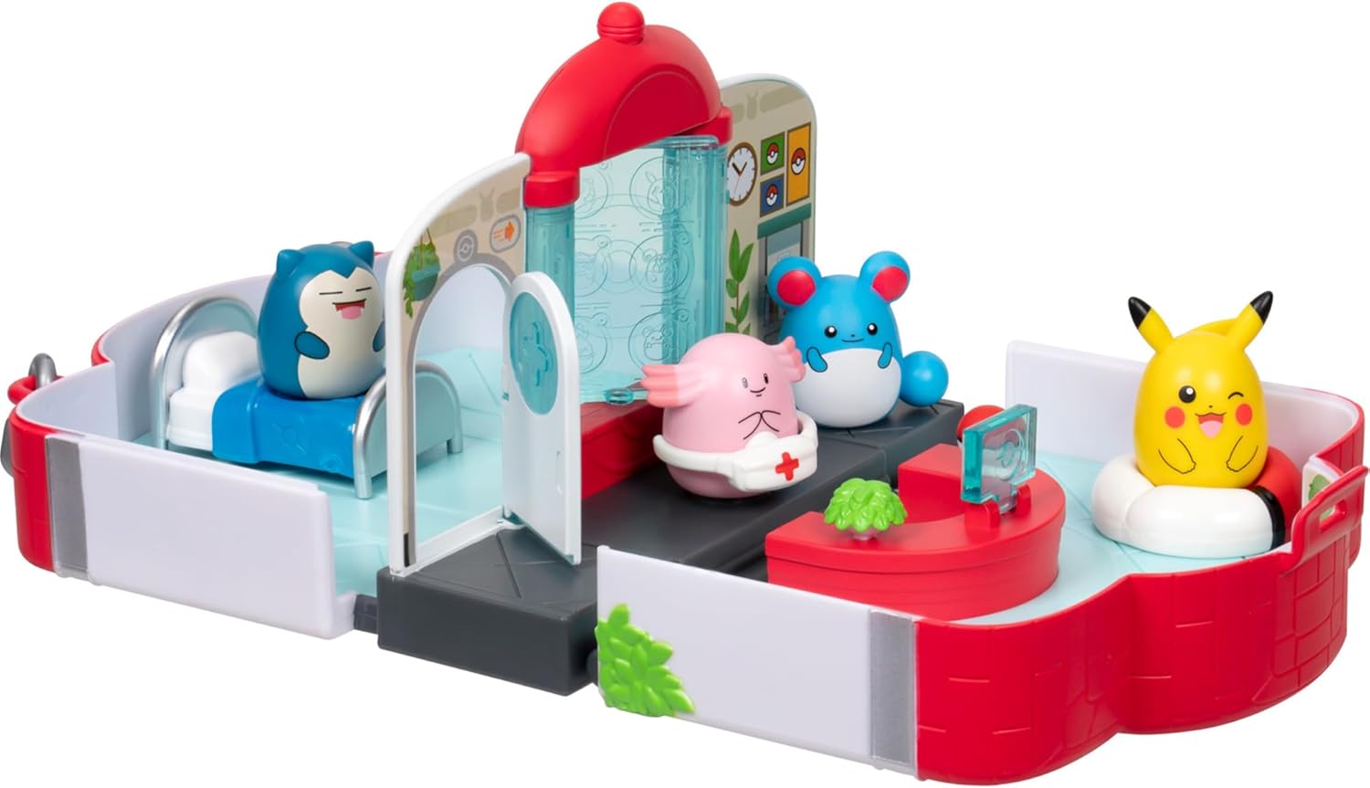 Squish-a-longs Pok�mon Center Playset with Pikachu, Chansey, Marill and Snorlax