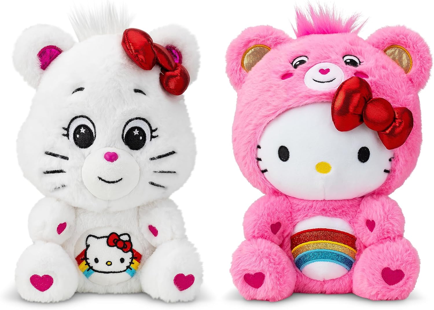 Care Bears x Hello Kitty 30cm Soft Plush Toy 2 Pack Cheer Bear & Hello Kitty 10Inch