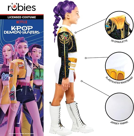 Rubies Official Netflix K-Pop Demon Hunters Rumi Golden Classic Child Costume Size 7 to 8 Years